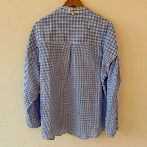Favorite Daughter The Smooth Ex Boyfriend Shirt Blue Gingham Size Medium - Picture 5 of 10